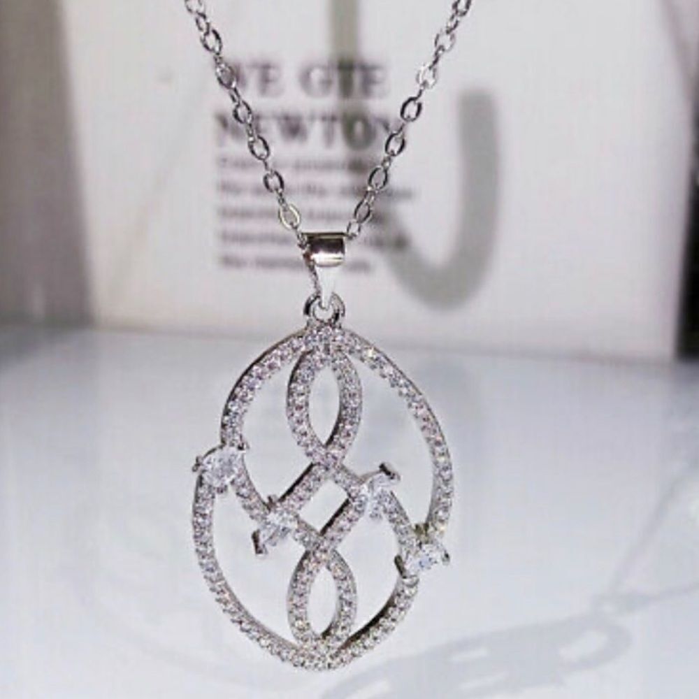 The Museum Abstract Necklace in cubic zirconia & 925 silver